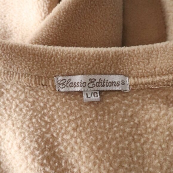 Vntg Classic Editions Sz Lrg Cream Embroidered Bird Buttoned Fleece Cardigan - Picture 12 of 14